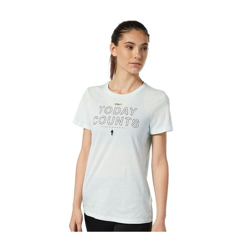 Reebok Womens Only Today Counts Graphic T-Shirt, Green, XS, DM